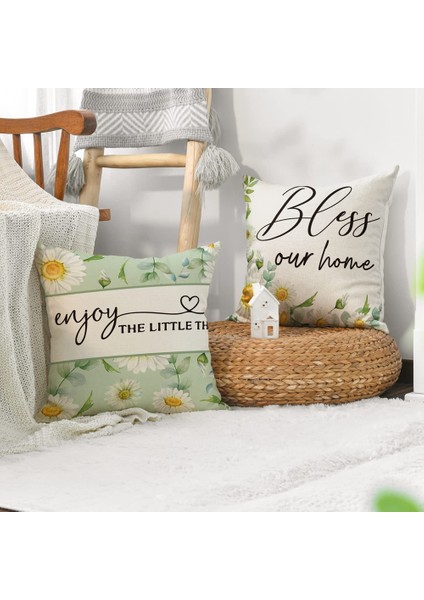 Bahar Yastık Kapakları 18X18 4 Set Çiftlik Evi Atmak Yastıklar Ev Bahar Süslemeleri Kanepe Için Yastık Kılıfı (Yurt Dışından)