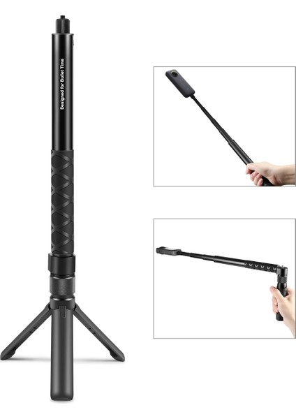 Döner Saplı Masaüstü Tripod Standı, X3 Zaman Kontrol Cihazı ile Uyumlu 110 cm 5 Bölümlü Selfie Çubuğu Monopod-B (Yurt Dışından)