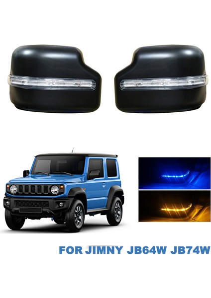 Araba Dikiz Aynası Kapağı Yan Kanat Ayna Kapağı Dönüş Sinyal Işığı ile Uyumlu Jimny JB64 JB74 2018-2020 Siyah (Yurt Dışından) fiyatları