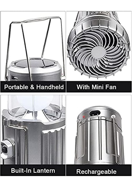 LED Işıkları ile Güneş Kamp Fanı Taşınabilir Çadır Lambası Fener Kasırga Için Uygun/açık Hava/araba Ekipmanları Ab Tak (Yurt Dışından) indirimleri