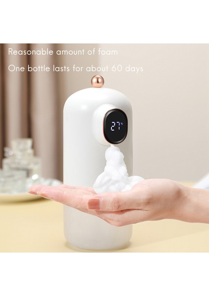 300ML Otomatik Sabunluk El Ücretsiz Temassız Banyo Dağıtıcı Akıllı Sensör Mutfak Tuvalet Beyaz (Yurt Dışından)