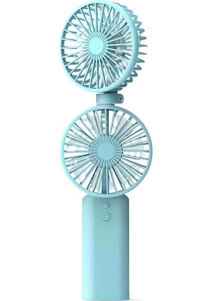 Yaz Soğutucu Taşınabilir Fan El USB Şarj Edilebilir Mini Çift Kafa Katlanır Seyahat Açık Ev Ofis Hayranları, Mavi (Yurt Dışından)