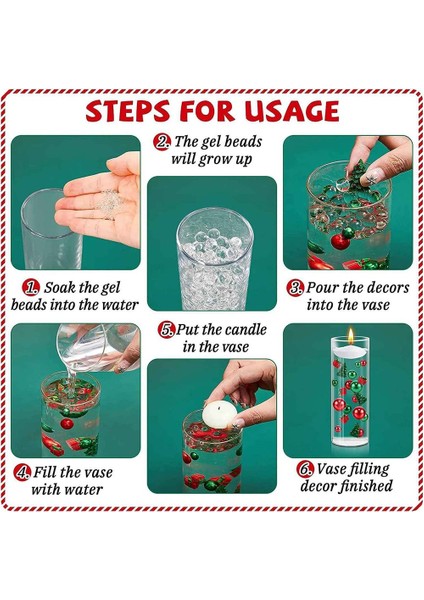 Декоративные Подарки,noel Vazo Dolgusu Su Jeli Boncukları - Vazolar Için Yüzen Inciler, Berrak Su Boncukları Şeker Kamışı Vazo Dolguları Dekor A (Yurt Dışından) fiyatları