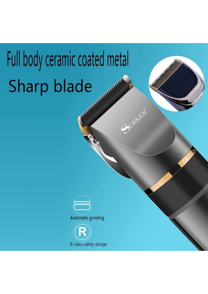 Surker Elektrikli Saç Kesme Makinesi Seramik Profesyonel Ince Ayarlanabilir Saç Düzeltici Düşük Gürültü Saç Kesme Makinesi Jilet (Yurt Dışından) modelleri