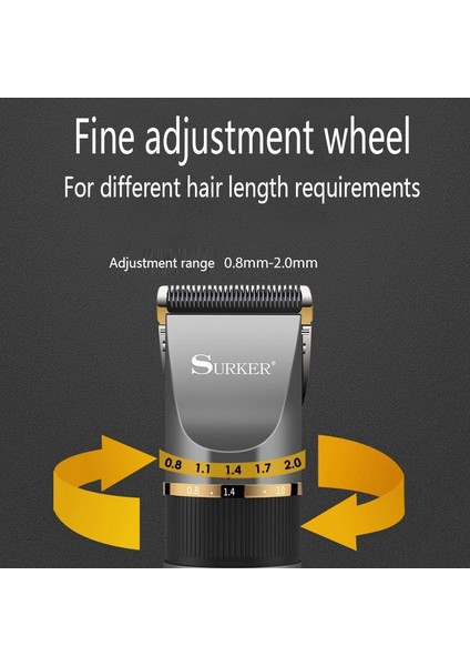 Surker Elektrikli Saç Kesme Makinesi Seramik Profesyonel Ince Ayarlanabilir Saç Düzeltici Düşük Gürültü Saç Kesme Makinesi Jilet (Yurt Dışından) fırsatları