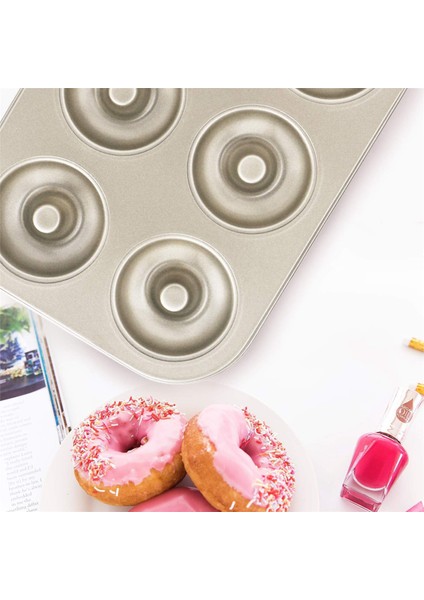 Торт В Форме,madeleine Tava, 4 Parça Donut Pişirme Tepsisi, Karbon Çelik Donut Kalıbı, Donut Pişirme Kabı Çanta Kalıbı 6 Donuts (Yurt Dışından)
