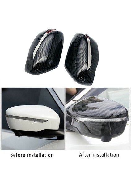 Karbon Fiber Dikiz Aynası Kapağı + Dış Dış Kapı Kolu Kapağı Trim, Rogue Tııda Kicks ile Uyumlu (Yurt Dışından) fiyatları