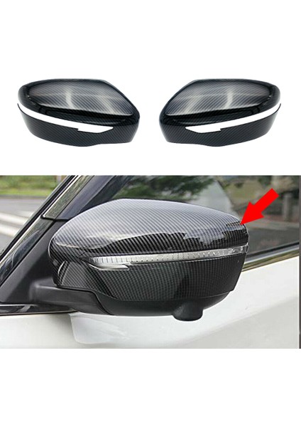 Karbon Fiber Dikiz Aynası Kapağı + Dış Dış Kapı Kolu Kapağı Trim, Rogue Tııda Kicks ile Uyumlu (Yurt Dışından) modelleri