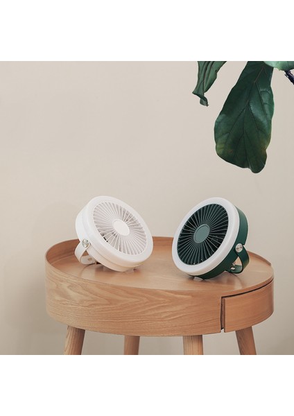 Küçük Tavan Vantilatörü Taşınabilir Duvara Monte USB Masaüstü Gece Lambası Açık Hava Öğrencileri Mini -Beyaz (Yurt Dışından)