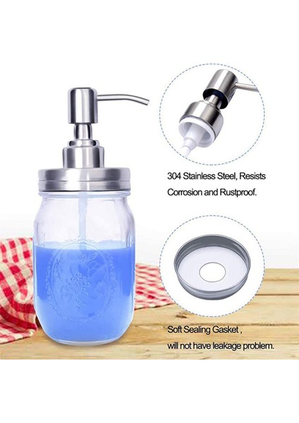 Pompalı 12 Paket Mason Kavanoz Sabunluk Kapakları, 16 Oz 4 Temizleyici Fırçalar Için Losyon Sabunluk Kapakları Dahil Gümüş (Yurt Dışından) fırsatları