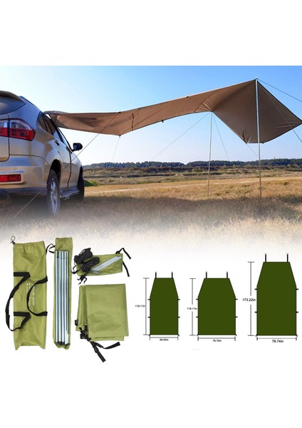 Taşınabilir Araba Barınağı, 300X150 cm Kamp Yan Tente Araba Güneş Gölge Yelken Gölgelik Çatı Üst Çadır Karavan ile Uyumlu, Dış Mekan, Suv (Yurt Dışından) fiyatları