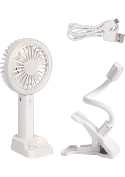 Mini Taşınabilir El Fanı 3 Hız Şarj Edilebilir LED Gece Işıkları Masaüstü Çok Amaçlı Küçük, Katlanabilir Klipsli, Telefon Tutucu ve Ev Ofis Dış Mekan Seyahat Için USB Kablosu (Yurt Dışından) fiyatları