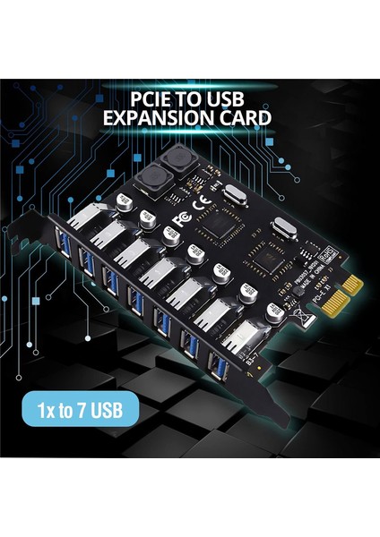 7 Bağlantı Noktalı USB 3.0 Pcı Express Adaptör Kartı USB Genişletme Kartı, Pc, Linux / Windowsxp/ 7/ 8/ 8.1/ 10 ile Uyumlu Pcıe Yükseltme Kartı (Yurt Dışından)