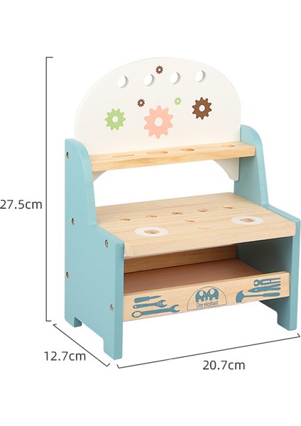 Çocuk Simülasyon Ahşap Alet Tezgahı Büyük Araç Kutusu Vida Somunu Kombinasyonu Dıy Sökme Aracı Masa Bakım Oyuncak (Yurt Dışından)