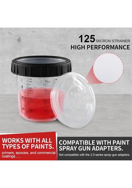 Püskürtme Kabı Püskürtme Tabancası Bardak Astarı ve Kapak Sistemi 20 Boya Kabı Seti 20 Oz (600 Ml) Kit (Yurt Dışından) modelleri