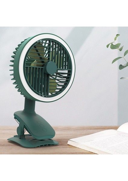 Yeni Sallayarak Kafa Fanı Işık Şarjlı Masaüstü Yurdu Arabası Mini USB Klip B (Yurt Dışından)