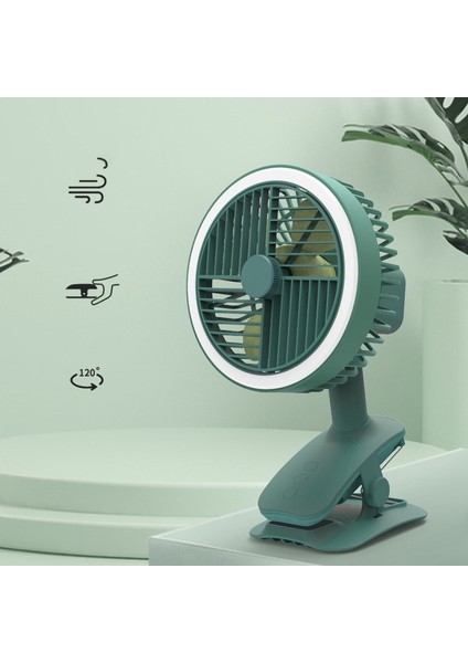 Yeni Sallayarak Kafa Fanı Işık Şarjlı Masaüstü Yurdu Arabası Mini USB Klip B (Yurt Dışından)