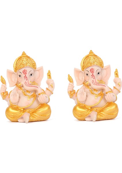 Декоративные Подарки,2x Haidianzi Altın Lord Ganesha Buda Heykeli Fil Tanrı Heykelleri Ganesh Figürleri (Yurt Dışından)