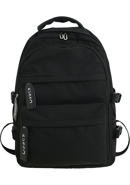 Uni Sırt Çantası Genç Öğrenci Kitap Çantaları Için Genç Okul Çantaları Büyük Kapasiteli Naylon Çanta Okul Siyah (Yurt Dışından)