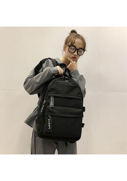 Uni Sırt Çantası Genç Öğrenci Kitap Çantaları Için Genç Okul Çantaları Büyük Kapasiteli Naylon Çanta Okul Siyah (Yurt Dışından) fiyatları