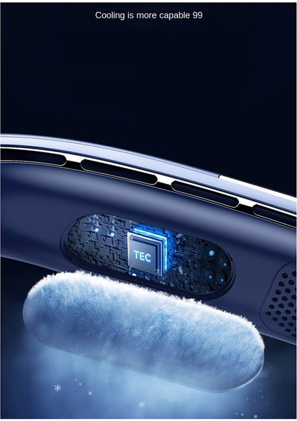 Taşınabilir Boyun Fanı Şarj Edilebilir - 3000MAH Kapasiteli Kanatsız Asılı Soğutma Soğutucu Beyaz (Yurt Dışından)