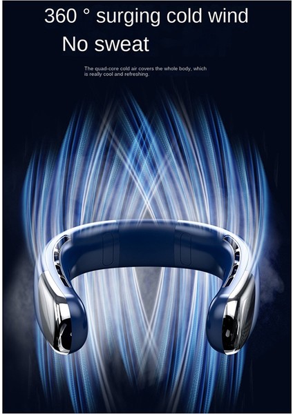 Taşınabilir Boyun Fanı Şarj Edilebilir - 3000MAH Kapasiteli Kanatsız Asılı Soğutma Soğutucu Beyaz (Yurt Dışından) fırsatları