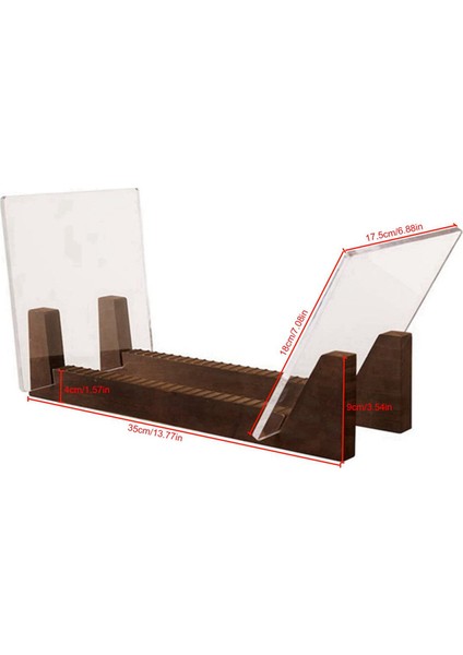 3 Takım Vinil Kayıt Depolama Tutucu Büyük Kapasiteli Akrilik Uçlu Ekran Standı Ahşap Lp Vinil Albüm Masaüstü Rafı (Yurt Dışından)