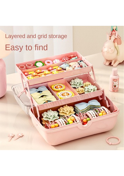 Хранение Продукции,çocuk Saç Aksesuarları Için Saklama Kutuları Kolyeler Saç Bantları Saç Tokaları ve Fiyonklar Katlanabilir Masaüstü Toz Geçirmez Depolama-A (Yurt Dışından) modelleri