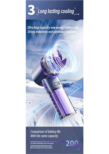 Taşınabilir El Fanı Açık Yarı Iletken Soğutma Hava Soğutucu 2000 Mah Pil Şarj Edilebilir Soğuk Fan, A (Yurt Dışından) indirimleri