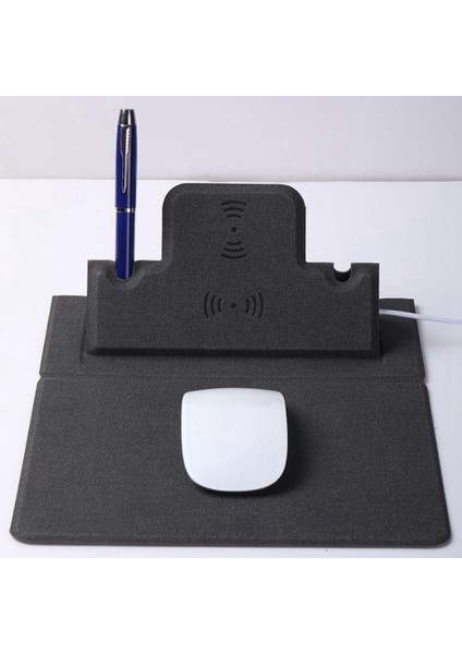 15W Kablosuz Şarj Mouse Pad Kalem Olmayan Kablosuz Şarj Cihazı Ofis ve Ev Için Çok Fonksiyonlu Mouse Pad (Yurt Dışından)