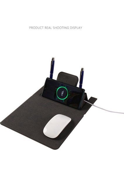 15W Kablosuz Şarj Mouse Pad Kalem Olmayan Kablosuz Şarj Cihazı Ofis ve Ev Için Çok Fonksiyonlu Mouse Pad (Yurt Dışından)