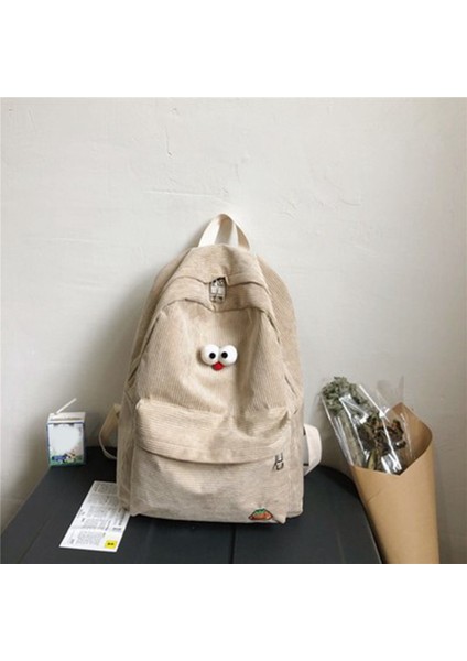 Çizgili Bayan Kadife Sırt Çantası Bayan Işlemeli Okul Çantası Moda Sırt Çantası Öğrenci Okul Çantası-Kırmızı (Yurt Dışından) modelleri