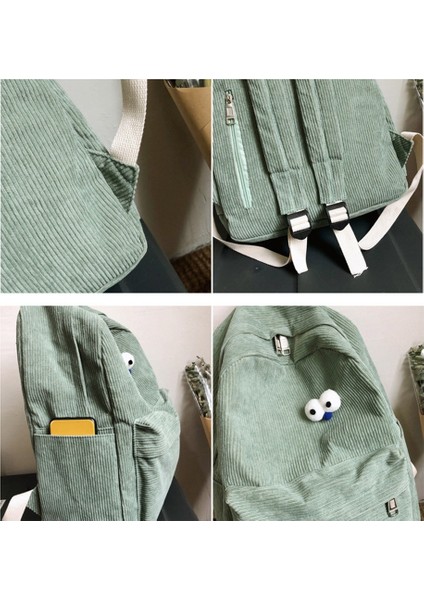 Çizgili Bayan Kadife Sırt Çantası Bayan Işlemeli Okul Çantası Moda Sırt Çantası Öğrenci Okul Çantası-Kırmızı (Yurt Dışından) indirimleri