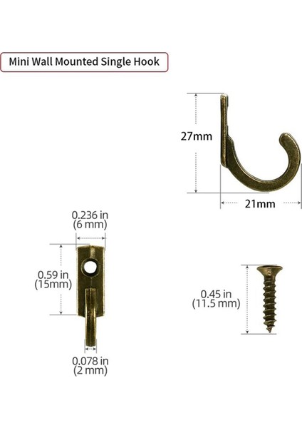 116 Parça Duvara Monte Kanca, Küçük Askı, Kahve Fincanlarını Asmak Için Tekli Askı, Mutfak Havlusu Bronz (Yurt Dışından)