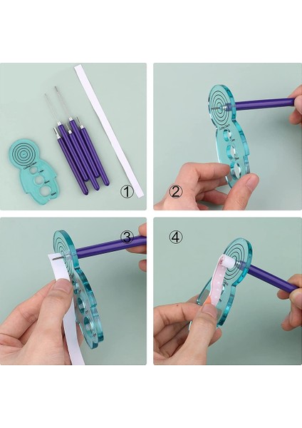 Quilling Alet Takımı, 5 Adet Kağıt Çiçek Araçları, Haddeleme Kağıt Çiçekler El Sanatları Dıy Yeni Başlayanlar Için Quilling Oluklu Araçlar (Yurt Dışından)
