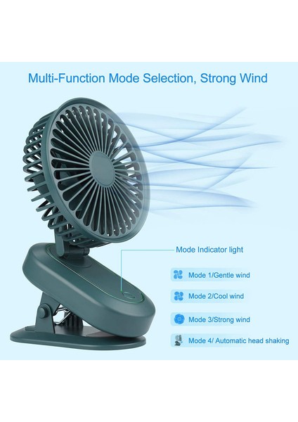 Klipsli Fan Arabası Mini 2'si 1 Arada Masa Klipsi Taşınabilir Açık Kapalı Spor Salonu Koşu Bandı Ofis Masası-Yeşil (Yurt Dışından) modelleri