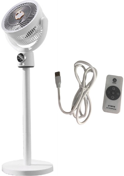 18650MAH Katlanır Taşınabilir Fan USB Uzaktan Kumanda Hava Soğutucu Sessiz Şarj Edilebilir Zemin Ayaklı Fan, B (Yurt Dışından)