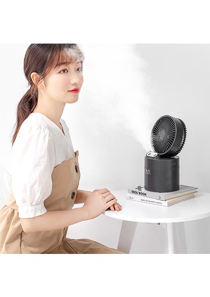 Taşınabilir Su Buharlı Vantilatör USB Şarj Edilebilir El Mini Soğutma Klima Nemlendirici Gri (Yurt Dışından) modelleri