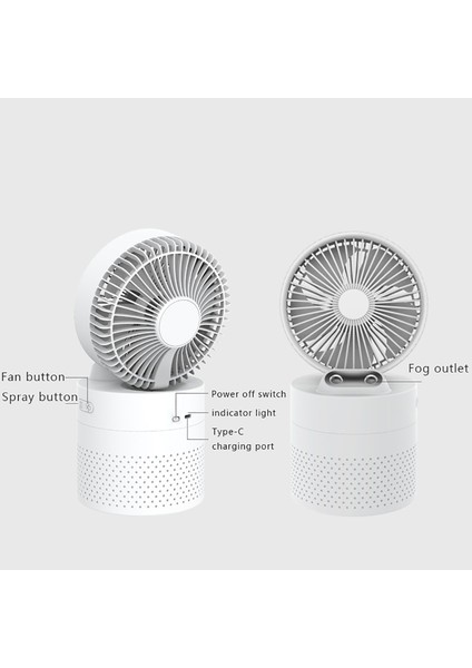 Taşınabilir Su Buharlı Vantilatör USB Şarj Edilebilir El Mini Soğutma Klima Nemlendirici Gri (Yurt Dışından) indirimleri