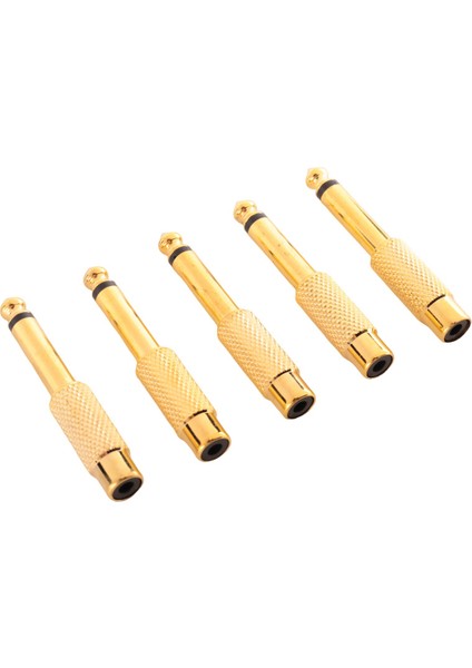 5x Altın Kaplama 6.35MM 1/4 Inç Erkek Mono Fiş Rca Dişi 6.5mm Jack Ses Stereo Adaptör Konnektörü Fiş Dönüştürücü Ses Mikseri (Yurt Dışından) fırsatları