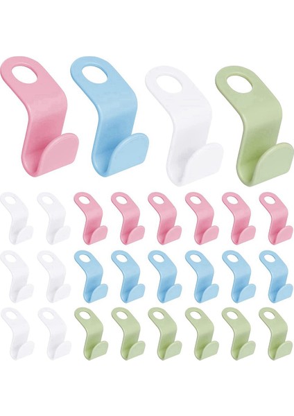 48 Parça Elbise Kancası Bağlantı Kancası, Katlanır Kanca, Askı Bağlantı Tokası, 4 Renk (Yurt Dışından)