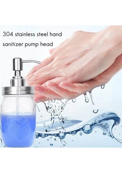 Pompalı 4 Paket Kavanoz Sabunluk Kapakları, 16 Oz 4 Temizleyici Fırçalar Için Losyon Sabunluk Kapakları Dahil Gümüş (Yurt Dışından)