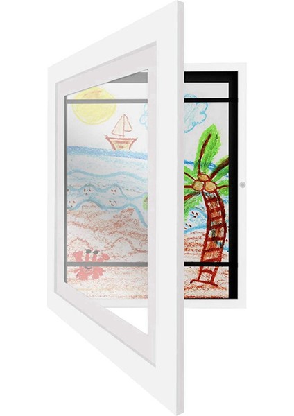 Kompozit Ahşap Mat 10X12.5 Çerçeveli Çocuk Sanat Çerçeveleri Yatay ve Dikey Formatlar(Beyaz) (Yurt Dışından)