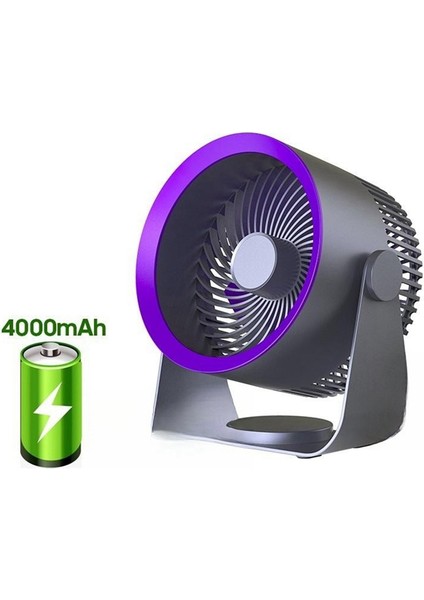 Masa Fanı, Şarj Edilebilir Taşınabilir Hava Sirkülatörü Sessiz Vantilatör, Masaüstü Duvar Tavan Vantilatörü Soğutucu Gri (Yurt Dışından)