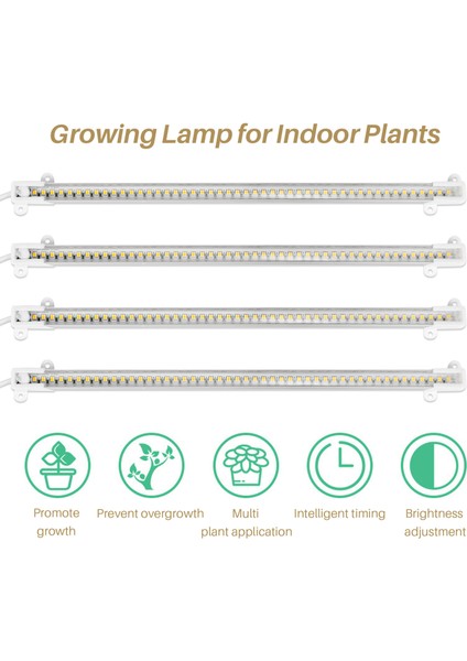 led Bitki Büyütme Işık Şeritleri, Otomatik Açma / Kapama 3/9/12H Zamanlayıcılı Iç Mekan Bitkileri Için Tam Spektrumlu Büyütme Işıkları, 192 LED (Yurt Dışından) modelleri