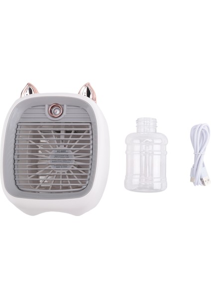 Su Klima Fanı, Mini USB Masaüstü Turbo Nemlendirme Soğutucu Gri ve Beyaz (Yurt Dışından)