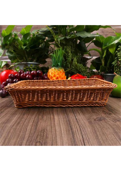 Хранение Продукции,ekmek, Meyve ve Sebzeler Için Masa Veya Tezgah Ekranı Için 6 Adet Dikdörtgen Sepet Marketler, Fırınlar Için Hasır Sepetler (Yurt Dışından)