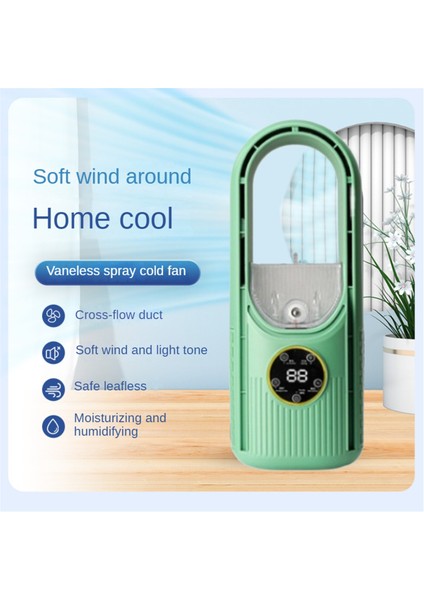 Taşınabilir Elektrikli Hava Soğutucu Yapraksız Fan 6 Hız Sessiz Zamanlayıcı Kremi Soğutma Nemlendirici Klima (Yurt Dışından)