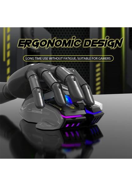 G6 Kablosuz Oyun Faresi 3 Mod 4000 Dpı 11 Rgb Arkadan Aydınlatmalı Şarj Edilebilir Sessiz Bilgisayar Oyun Faresi -Siyah (Yurt Dışından)