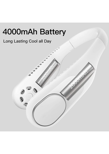 Taşınabilir Boyun Fanı, Giyilebilir USB 4000 Mah Kişisel Bladeless Eller Serbest Spor Fan Hava Soğutucu Ev Açık Ofis Için, Yeşil (Yurt Dışından) fırsatları